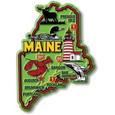 CLASSIC MAGNETS MADE WITH PRIDE IN THE USA Maine Colorful State Magnet by Classic Magnets, 2.7" x 3.8"