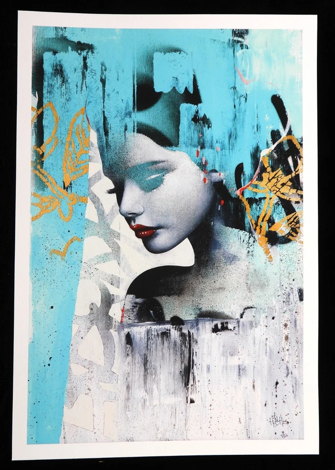 HUSH Rough Cuts 1 signed print + sticker banksy,pichiavo,shepard fairey - Image 1 of 4