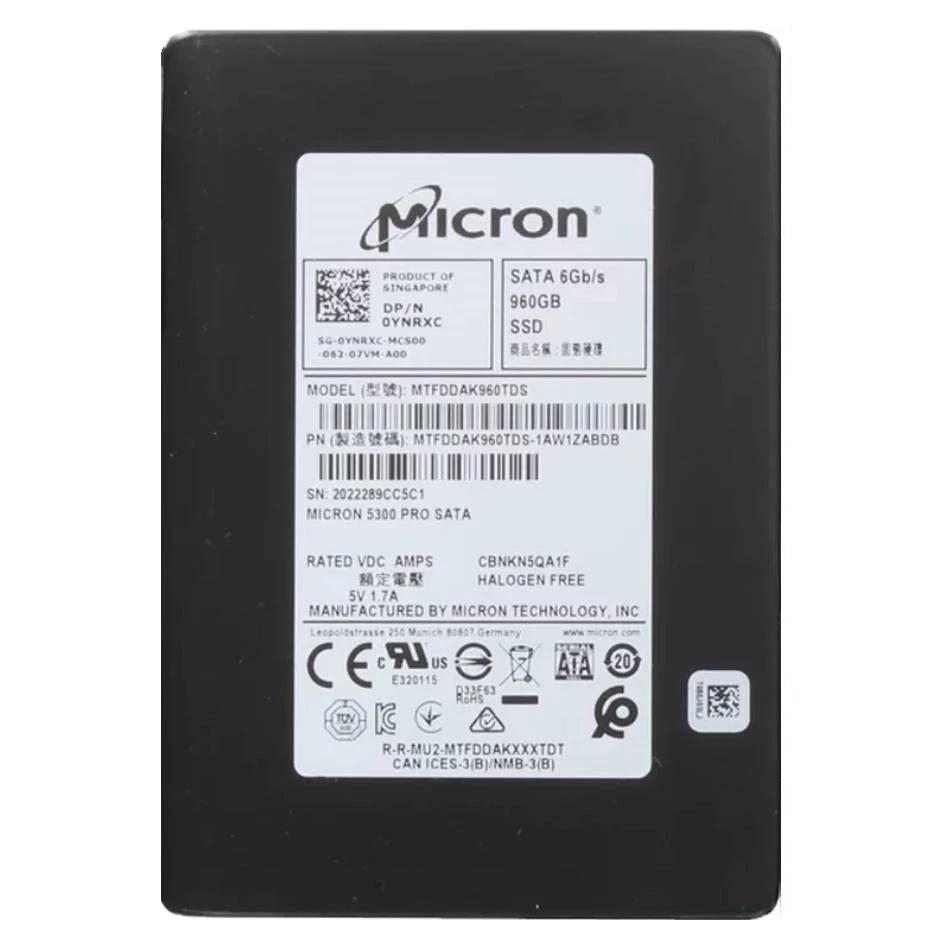 Micron 5300 PRO 960GB SSD DELL 2.5" SATA 6Gb/s MTFDDAK960TDS-1AW1ZABDB - Image 1 of 1