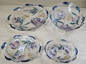 Mikasa Savoir Vivre Key Largo Tropical Fish Stained Glass 4 Piece set - Picture 1 of 23