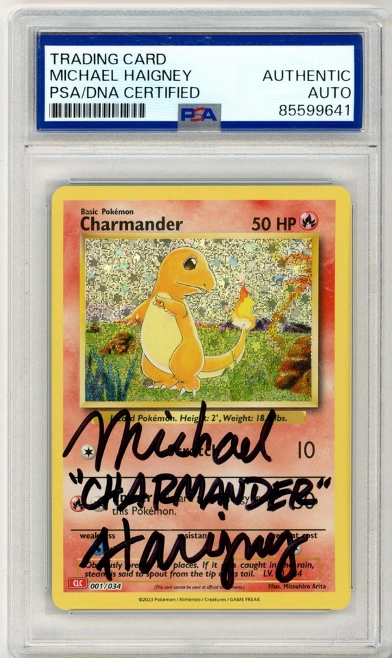 PSA Signed Michael Haigney Charmander 001/034 Trading Card Game Classic Holo - Image 1 of 2