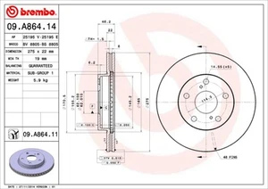 2X 09A86411 BREMBO Bremsscheibe für TOYOTA,TOYOTA (FAW),TOYOTA (GAC) - Picture 1 of 2