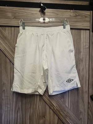 Pantalones Cortos de Fútbol Tailored By Umbro Para Hombre M Blanco Con Logo Negro Cordón Deportes Foto 1 de 4