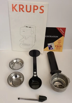 Krups 880 Gusto Espresso Maker Replacement Portafilter Baskets Manual Scoop + - Image 1 of 4