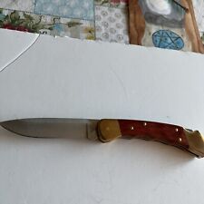 Buck Knife/110 Drop Point, Finger Groove Handle, And Leather Sheath