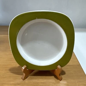 ORLA KIELY 'HOUSE' OLIVE GREEN RIM SQUARE SIDE PLATE SPARE REPLACEMENT - Picture 1 of 7