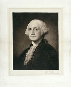 G. WASHINGTON Eje Stuart FIRMADO SA EDWARDS Antiguo y Raro c1895 Edición Limitada Mezzotint - Imagen 1 de 1