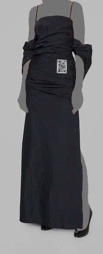 Maxi abito Maison Margiela da donna nero con carte da gioco $2030 MM6 taglia 38
