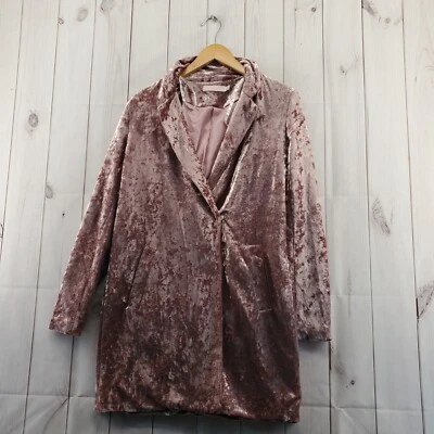 Chaqueta Blazer CARLI BYBEL X MISSGUIDED Mujer 2 Terciopelo Aplastado Rosa a Presión Foto 1 de 4