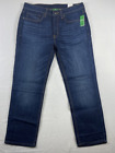 Mens Jeans size 34 x30 Dip denim straight leg stretch fabric Dark Blue new w tag