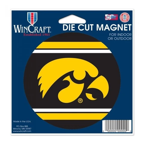 IOWA HAWKEYES VINYL DIE-CUT LOGO MAGNET 4" ROUND NCAA LICENSED Cover