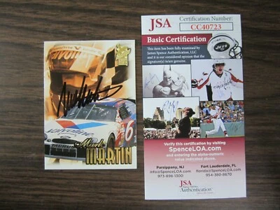 1999 Press Pass VIP # 46 Mark Martin Autograph / Signed Card JSA - Image 1 of 2