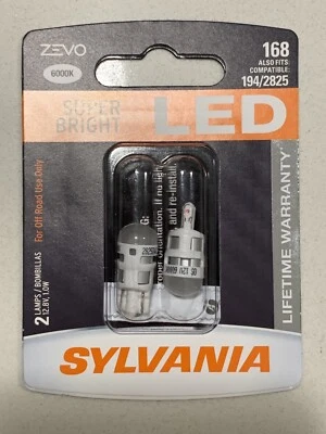 Sylvania Zevo 168 Blanco T10 LED Brillante Interior Exterior Juego de Bombillas (Paquete de 2) Foto 1 de 2