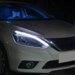 2x Waterproof LED DRL Car Turn Signal Lamp Strip Headlight Daytime Running Lamps - Bild 1 von 17
