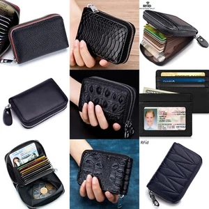 Lot Black RFID Blk Card Wallet Bag Men Women Business Card Holder Organizer Gift - Picture 1 of 65