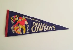 1970-71 Dallas Cowboys Souvenir of Championship Wimpel Flagge, Superbowl. - Bild 1 von 4
