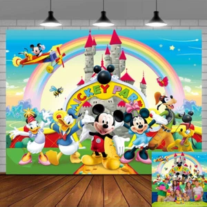 Mickey Mouse Clubhouse Birthday Backdrop Banner Background Party Decor 7x5ft - Picture 1 of 7