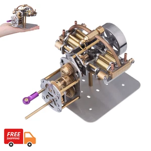 Mini horizontal gegenüberliegende 4 Zylinder Dampfmaschine Modell mit Getriebe kleine Schiffe - Bild 1 von 10