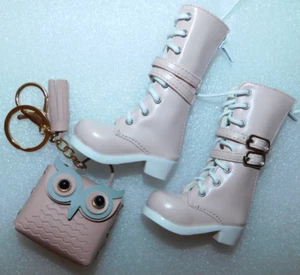 Boots & Mini Owl Handbag 6cmX3cm 1/4 Size BJD - Picture 1 of 4