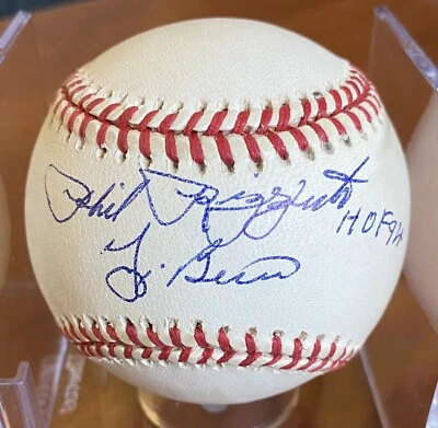 👍HOF Phil Rizzuto & HOF Yogi Berra PSA/DNA Signed Baseball 👍 - Image 1 of 4
