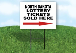 NORTH DAKOTA STATE LOTTERY TICKETS RIGHT ARRO Yard Sign w Stand LAWN SIGN Single - Picture 1 of 5