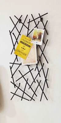 Garderobenleiste schwarz Wandgarderobe Metall 4 Haken modern 30x60x5cm Stahl Neu - Bild 1 von 4