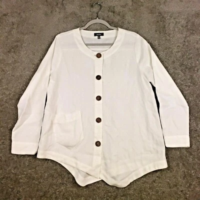 Neiman Marcus Lino Asimétrico Dobladillo Abotonado Talla M Mujer Madera Estilo Botones Foto 1 de 4