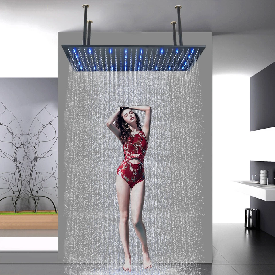 Bathroom Luxury LED Large Rain Shower Head High Pressure Without Shower Arm - Image 1 of 1