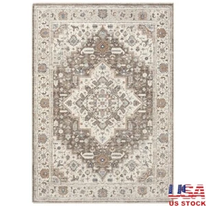 Medallion Area Rug Indoor Non-Slip Cushion Polypropylene Living Room Bedroom New - Picture 1 of 6