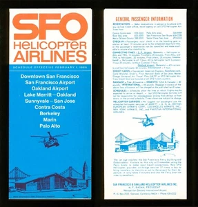 SFO Helicopter Airlines Timetable 6/15/68 - Picture 1 of 1