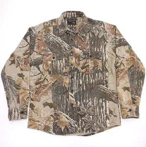 VTG Rattlers Brand Heavy Flannel Camo Shirt Mens Medium M Realtree Hunting USA - Picture 1 of 8