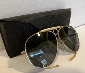 Gafas de sol Simmons Aviator con estuche negro original lentes tinte verde - Imagen 1 de 7
