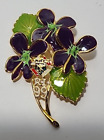 Nos Knights Of Columbus Medal Violet Floral Ri Rhode Island 99 Enamel Pin Brooch