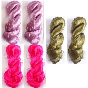 6 Thread Yarn Lace Skeins Knitting Work Reel Silk Fabric 690g Woven Sari - Picture 1 of 1
