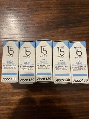 ABCO 130 T-7 CLEAR 15w DC # 03889 BAYONET MOUNT UNUSED NOS 2 PIECES - Image 1 of 3