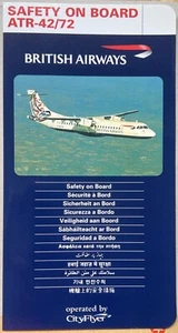 british airways (City Flyer) ATR-42/72 SAFETY CARD - Picture 1 of 3