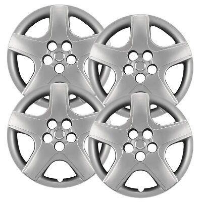 Set of (4) 16" Silver Hubcaps fit Toyota Matrix 2003-2008, Heavy Duty - Image 1 of 4