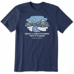 NWT LIFE IS GOOD MENS CRUSHER TEE "WHAT A LONG STRANGE TRIP IT HAS" .... (L) - Picture 1 of 2