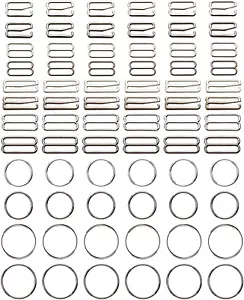 72PCS Bra Strap Hooks for Sewing Bikini Halter Swimsuit Tops Lingerie Rings Meta - Picture 1 of 7