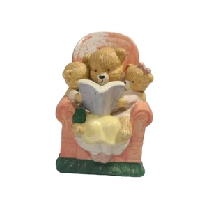 Vintage Lipco Leonardo Collection Porzellan Bär Familie Mama Bär liest Baby - Bild 1 von 7