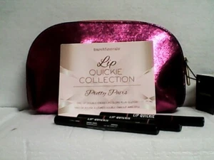 bareMinerals Pretty Pairs 3-piece Lip Quickie Collection 2 Ended, Plus Clutch - Picture 1 of 4
