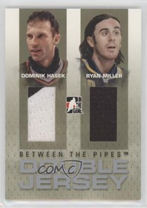 2006-07 ITG Between the Pipes Double Jersey Silver /40 Dominik Hasek Ryan Miller