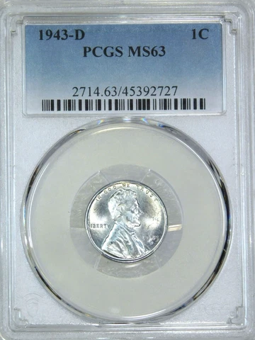 1943-D Lincoln Wartime Steel Cent PCGS MS63 Bright with Super Luster PQ #C767V Cover