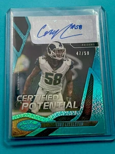 2020 Panini Certified CORY LITTLETON Rare AUTO Insert /50 Las Vegas Raiders BLUE - Picture 1 of 8