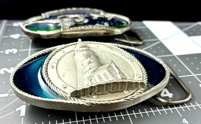 GAP Light House '96 Hebilla de cinturón de peltre y 1983 Bergamota El ganso canadiense LOTE JM Foto 1 de 4