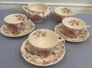Johnson Brothers Rose Chintz Rosa Mango Liso Inglaterra Juego de Té Lote (Leer) - Imagen 1 de 15