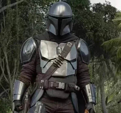 Mandalorian Silver Full Armor Suit Star Wars Cosplay Medieval Wearable Metal Set - Image 1 of 4