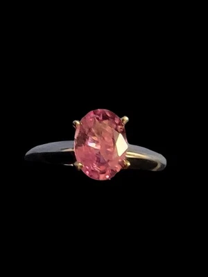 Platinum 1.02 CT Natural Pink Sapphire Ring Oval Cut  - Image 1 of 4