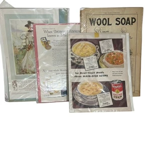 Colección de anuncios de revistas vintage con jabón de lana sopa Campbells y jabón marfil - Imagen 1 de 22