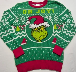 Suéter de Navidad Oh Joy verde/rojo/blanco The Grinch para hombre talla M - Imagen 1 de 11